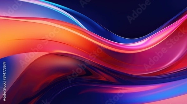 Fototapeta Abstract Colorful Wave Pattern with Vibrant Gradient Hues and Smooth Flowing Lines