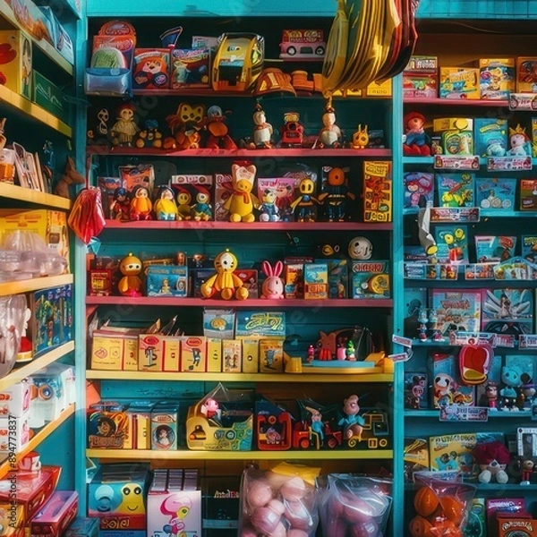 Obraz Vibrant Toy Store Shelves