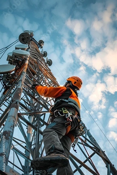 Obraz tower technician at work