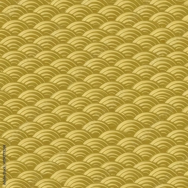 Fototapeta illustration background of gold japanese wave pattern