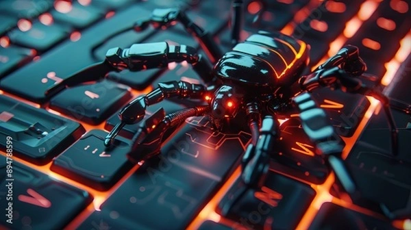 Fototapeta malware intrudes while using the Internet and causes problems.3d rendering