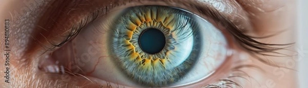 Fototapeta Iris The colored iris muscle controlling light entry into the eye focus on, focus on anatomy, ethereal, composite, a medical illustration backdrop