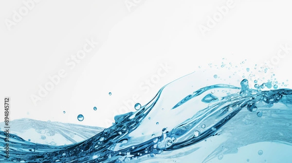 Fototapeta Dynamic splash of water with white background.
