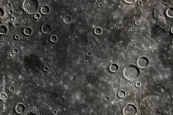 Fototapeta Surface of the Moon seamless texture, black and white