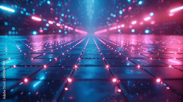 Fototapeta Futuristic retro background of the 80s retro style. Generative AI