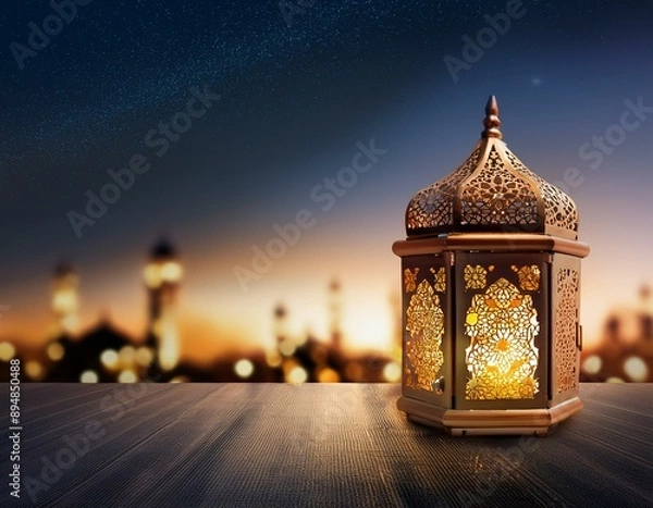 Obraz Lanterne ornée au crépuscule