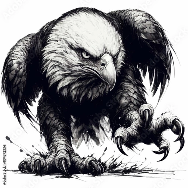 Obraz eagle tattoo design illustration