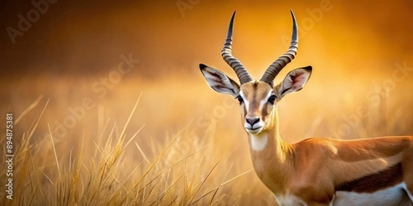 Fototapeta background rendering of a Gazelle, wildlife, animal, nature, mammal, antelope, three-dimensional, realistic, isolated