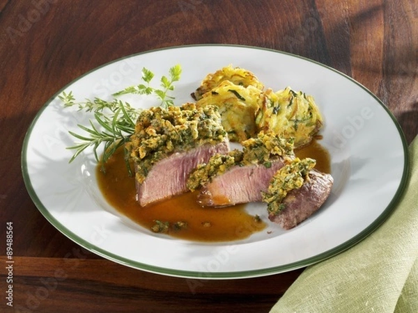 Obraz Loin of lamb with herb crust