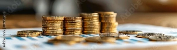 Fototapeta Flexibility in managing royalties for essential needs, front view, showcases adaptive financial planning, advanced tone, Complementary Color Scheme