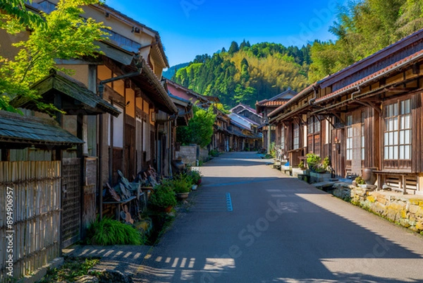 Fototapeta 島根県　石見銀山　大森の町並み