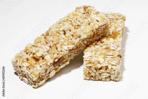 Fototapeta Two Granola Bars Stacked, Close Up