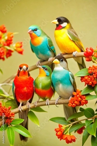 Obraz colorful birds 