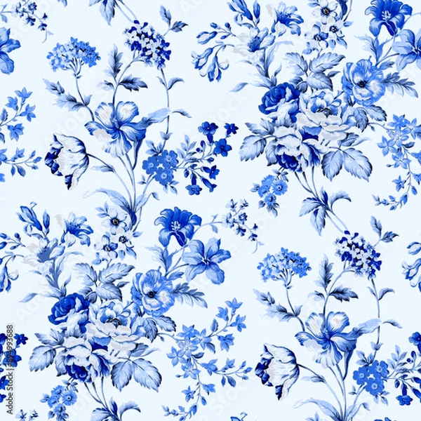 Obraz blue floral background