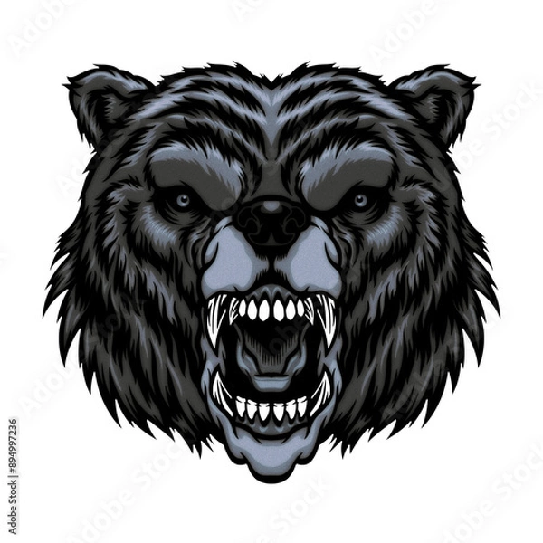 Obraz Roaring bear head mascot.	