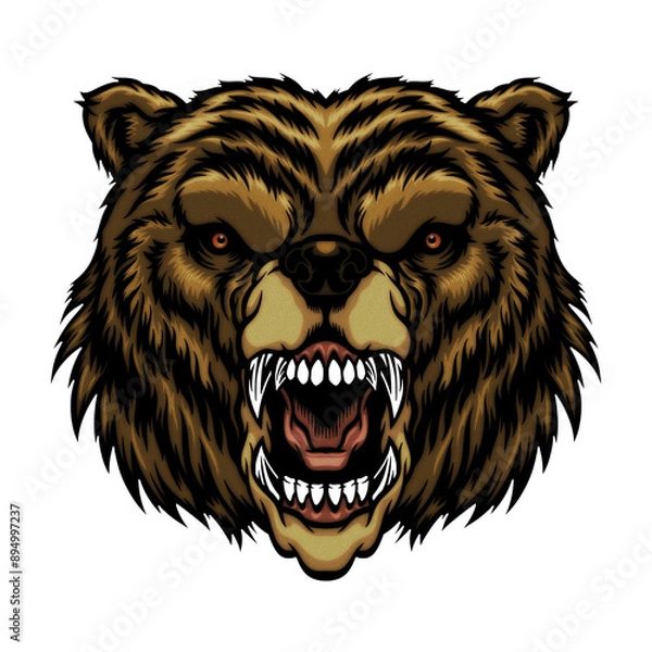 Obraz Roaring bear head mascot.	