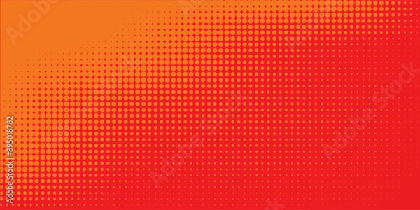Fototapeta Dots halftone orange color pattern gradient texture with technology digital background. Dots pop art comics with summer background.