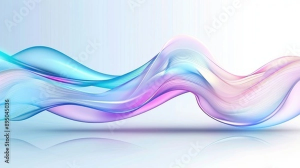 Fototapeta A colorful wave with a blue and pink hue