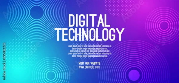 Fototapeta Abstract digital technology futuristic circuit blue pink background, Cyber science tech, Innovation communication future, Ai big data, internet network connection, Cloud hi-tech illustration vector