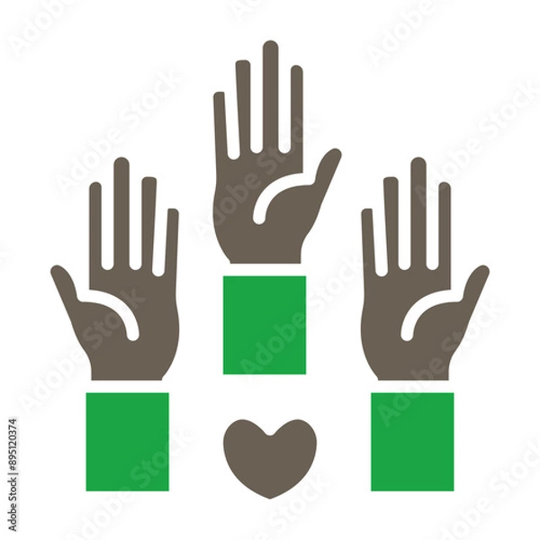 Fototapeta Volunteering Vector Glyph Two Color Icon