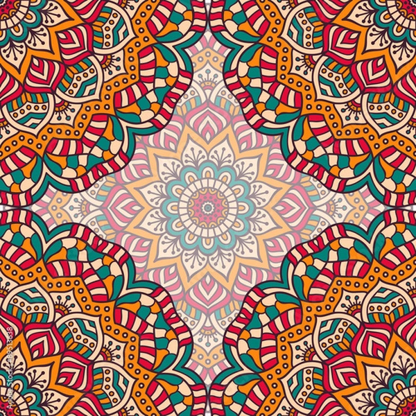 Fototapeta Ethnic floral seamless pattern