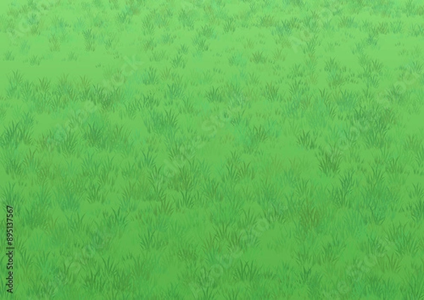 Obraz 叢のイラスト素材　草原　野原　原っぱ