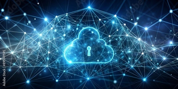 Obraz Digital Cloud Security Network, cloud security , cybersecurity , data protection , network architecture