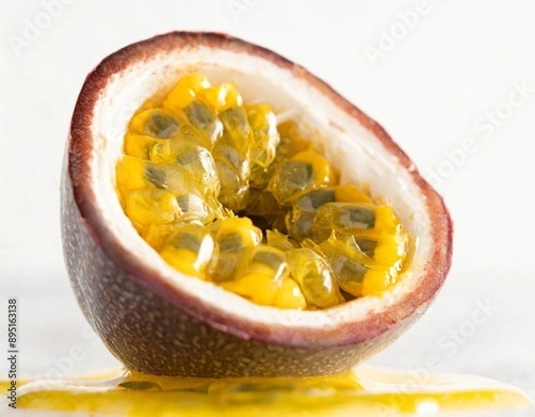Obraz macro photography of a freshly cut passion fruit