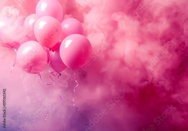 Obraz pink balloons background