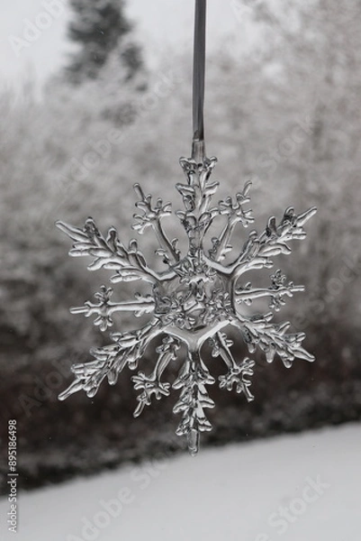 Obraz glass snowflake