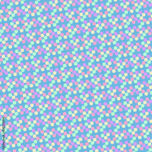 Fototapeta Pastel Girly Colorful Circles Scattered Multicolor Dots Varying Hue Spots Attractive Color Combo Blue 221