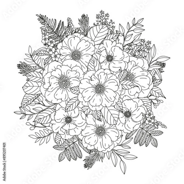 Fototapeta Coloring page for adults and children.