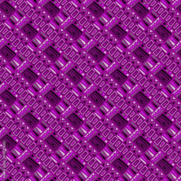 Fototapeta Purple Seamless Repeat Bright Colorful Multicolor Geometric Geometry Pattern 249