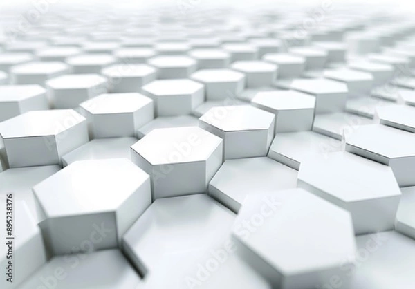 Fototapeta Graphical hexagonal honeycomb background on metallic surface with abstract hexagonal pattern.