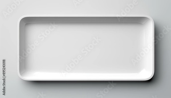 Obraz empty white plate top view