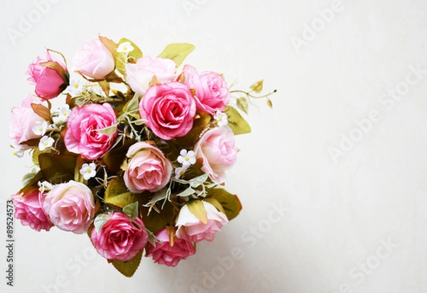 Obraz fabric rose in jar