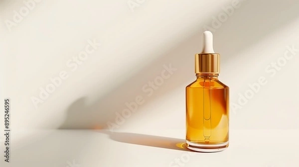 Fototapeta Hydrophilic oil, cosmetics and beauty concept, white solid background. Generative AI.