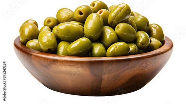 Fototapeta olives in a bowl isolated on transparent  background, PNG