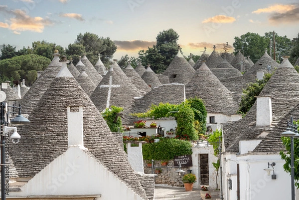 Obraz Trulli of Alberobello, a UNESCO heritage site.