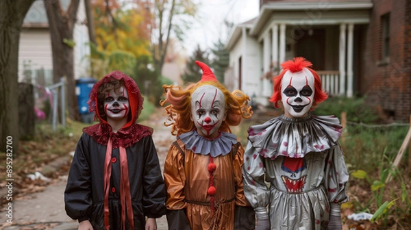 Fototapeta children in halloween costumes
