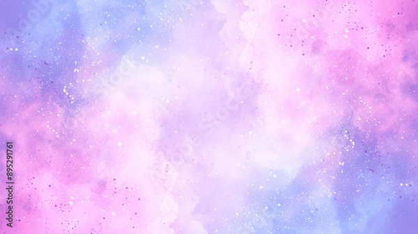 Obraz Soft pink and blue watercolor clouds in a dreamy background
