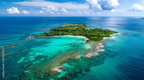 Fototapeta an island in the middle of the ocean