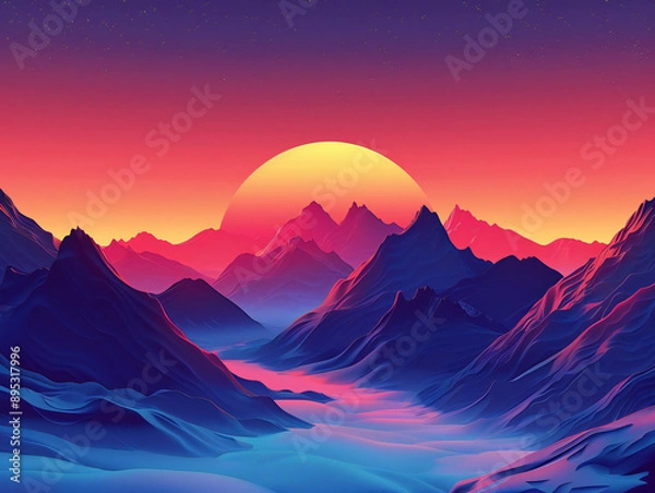 Obraz mountain landscape in background illustration
