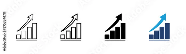 Obraz Growing graph Icon set. Chart icon. diagram icon