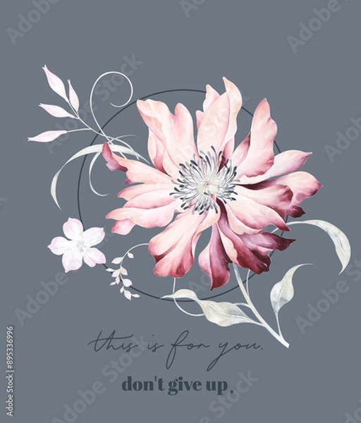 Obraz Flowers watercolor illustration.Manual composition.Big Set watercolor elements，Design for textile, wallpapers，Element for design,Greeting card