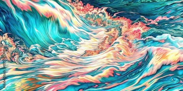 Obraz Abstract painting representing flowing water