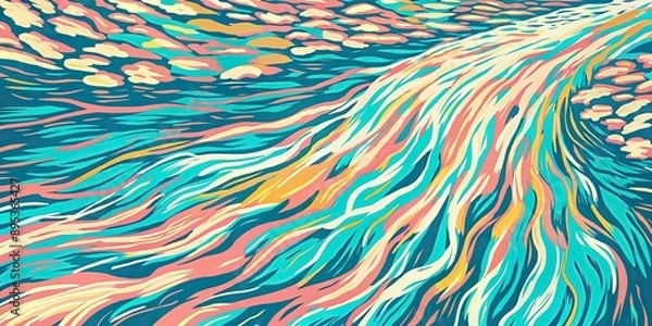 Obraz Abstract painting representing flowing water
