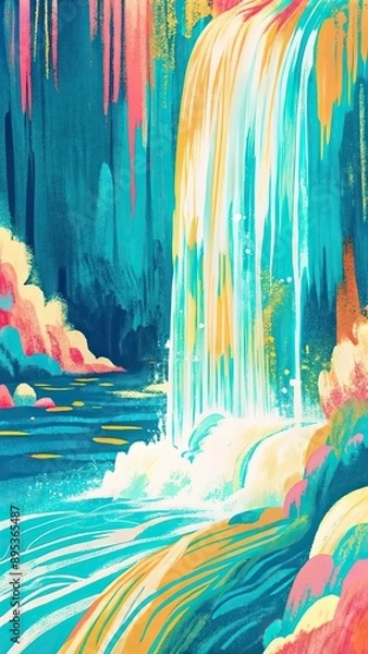 Obraz Abstract painting representing flowing water