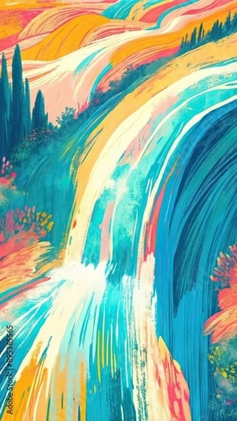 Obraz Abstract painting representing flowing water