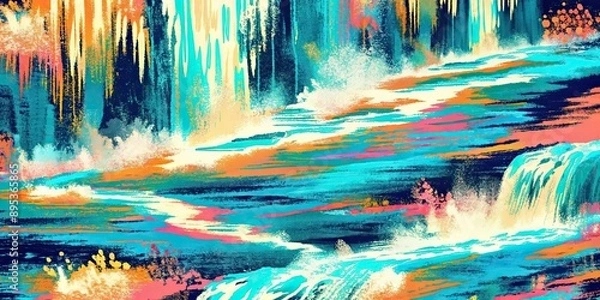 Obraz Abstract painting representing flowing water